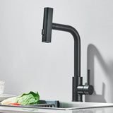 FlexFlow Elite Küchenarmatur mit Ausziehbrause – 6 Strahlarten | 360° Schwenkbar | Edelstahlarmatur Gunmetal | Warm- & Kaltwasser