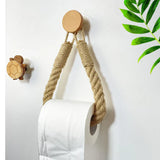 RopeStyle Handtuch- und Toilettenpapierhalter – Bohrfreie Wandhalterung im natürlichen Boho-Design