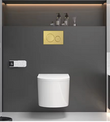 LuxGold Drückerplatte für Unterputz-Spülkasten – Zweimengen-Spültaste | Wassersparend | Elegantes Gold-Finish