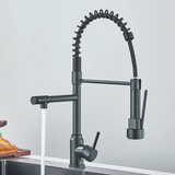 AureoFlex Design Küchenarmatur – Edler Einhebelmischer mit ausziehbarer Brause und schwenkbarem