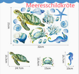 OceanDream Premium Meerestiere Wandtattoos Kinderzimmer & Bad PVC – Selbstklebende Unterwasser Wandaufkleber mit Delfin, Schildkröte & Fisch | Kreative Kinder Wanddeko rückstandslos entfernbar | Fantasievolle Raumgestaltung