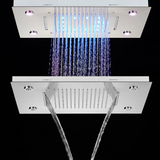 ThermoLux Einbau-Duscharmatur mit Temperaturanzeige – Thermostatmischer aus Messing | Konstante Wassertemperatur | Schwarzes Design