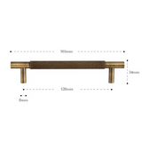 LuxGrip T-Möbelgriff aus Messing – Gerändelter Retro Griff | Antik Bronze Optik | Industrie Design Highlight