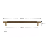 LuxGrip T-Möbelgriff aus Messing – Gerändelter Retro Griff | Antik Bronze Optik | Industrie Design Highlight