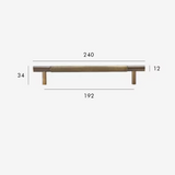 LuxGrip T-Möbelgriff aus Messing – Gerändelter Retro Griff | Antik Bronze Optik | Industrie Design Highlight