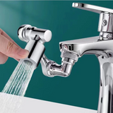 Schwenkbarer Wasserhahnaufsatz 1080° – Verlängerung mit Sprühfunktion | Universeller Strahlregler | Komfortlösung