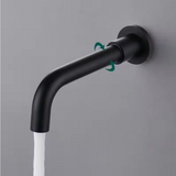 WallFlow Wandarmatur für Waschbecken aus Messing – Einhebelmischer im Edelstahleffekt | Platzsparend | Modernes Design