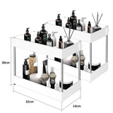 FlexiStore 2-stufiger Unterschrank-Organizer – Ausziehbares System mit Körben, Haken & Bechersystem