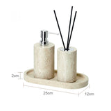 NATURAVITA Badezimmer-Set Travertin Beige – Naturstein Badaccessoires | Spa Design | Zeitlose Eleganz