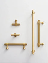 ÉliteBrass Möbelgriff T-Stange aus Massivmessing – Französischer Stil Schrankgriff | Ergonomisches Design | Langlebige Premium Qualität