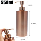 LUMAREVA Roségold Seifenspender – Edelstahl Pumpflasche | Nachfüllbar & Hygienisch | Elegantes Bad- & Küchenaccessoire