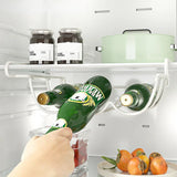 VinoHook Kühlschrank-Flaschenhalter – Metall-Organizer mit Hängefunktion für Bier & Wein | Platzsparend | Stilvolle Aufbewahrung