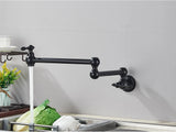 Designer Wand Wasserhahn Küche Goldoptik – Kaltwasserarmatur | Schwenkbarer Hahn | Platzsparend & Elegant
