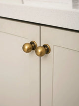 ORBANO Kugel Möbelgriff aus Messing 128 mm – Antik Bronze T-Stab Griff | Modernes Design | Langlebige Schranklösung