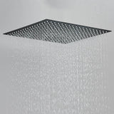 NoirRain Edelstahl-Regendusche quadratisch – Mattschwarzer Duschkopf für Wand- & Deckenmontage | 360° schwenkbar | Wassersparend