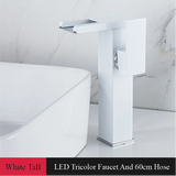 AquaFlow Wasserfall-Waschtischarmatur – Luxuriöser Wasserfluss & Nachhaltigkeit