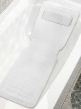 AquaRuhe Premium Badewannenkissen Set – Rutschfestes Badewannenkissen | Vollständige Körperentspannung | Atmungsaktive 4D Belüftung