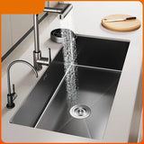NoirCascade Pro Unterbau-Küchenspüle mit Wasserfallarmatur – Schwarze Edelstahl-Einbauspüle | 3 mm Stärke | Luxus-Design für moderne Küchen