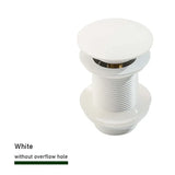 AquaLift Design-Pop-Up Ablaufgarnitur aus Messing – Push-Down Waschtischablauf | Mit/Ohne Überlauf | Mehrfarbiges Premium-Finish