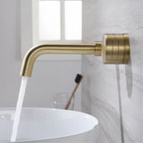 AURION Eleganz Wand-Waschbeckenarmatur Unterputz – Gebürstetes Gold / Roségold | Minimalistisches Design | Langlebige Messingqualität