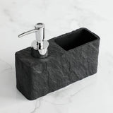 GranitoClean Design-Seifenspender mit Ablage – Küchen- & Badspender | Saubere Ordnung | Steinoptik Eleganz