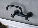 VINTARO Wand-Waschbeckenarmatur 360° Drehbar – Zweigriff Mischbatterie | Antikmessing oder Schwarzbronze | Stilvolle Wandlösung