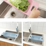 DryChef Spülbecken Organizer – Verstellbarer Abtropfkorb Küche | Auto Drainage Kunststoff | Obst Gemüse Waschkorb
