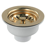 LumiDrain Premium Ablaufstopfen Gold – Edelstahl Spülbeckensieb Ø114 mm | Anti-Verstopfung | Passend für 83–90 mm Ablauf