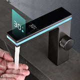 ThermoLuxe Digital Waschtischarmatur Einhebelmischer – LED Temperaturanzeige Mischbatterie | Intelligente Steuerung | Modernes Baddesign
