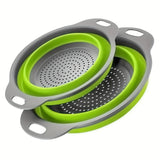 FlexiFlow Pro Faltbares Silikon-Abtropfsieb mit Edelstahlkern – Multifunktionaler Küchenkorb zum Waschen, Abgießen & Filtern | Platzsparender Siebkorb für Obst, Gemüse & Pasta