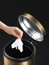 ELEGANZA Roségold Treteimer 3L – Edelstahl Abfalleimer Rund | Platzsparend & Hygienisch | Stilvolles Wohnaccessoire