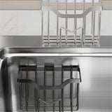 SinkFlow Pro Edelstahl-Spülenorganizer ohne Bohren – Multifunktionaler Küchenhalter für Schwämme, Bürsten & Seifenspender | Rostfreier Spülbecken-Organizer für mehr Ordnung an der Spüle