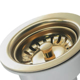 LumiDrain Premium Ablaufstopfen Gold – Edelstahl Spülbeckensieb Ø114 mm | Anti-Verstopfung | Passend für 83–90 mm Ablauf