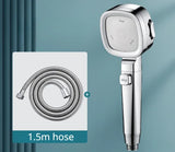 HydroPulse Pro Handbrause mit Hochdrucksystem – 3-Stufen Duschkopf quadratisch | Wassersparend | Ein-Tasten-Stopp-Funktion