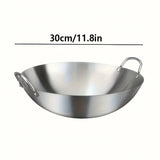 ProCook Edelstahl-Wok mit Doppelgriffsystem – Großvolumiger Profi-Wok | Unbeschichteter Kochwok für gleichmäßige Hitzeverteilung | Robuster Küchenwok für intensives Braten & Schmoren