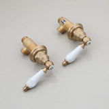 HeritageFlow Premium 3-Loch Wasserfall Waschtischarmatur Antik Messing Klassisch – Doppelgriff Badezimmerarmatur mit Keramikventil | Elegantes Vintage Design | Hochwertige Messing Ausführung für stilvolle Waschbecken