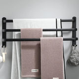 NeroLine Wand-Handtuchhalter Schwarz – Aluminium Handtuchstange | Rostfrei | Platzsparendes Design