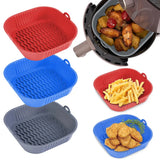 CrispForm Premium Silikon-Airfryer-Einsatz – Wiederverwendbare quadratische Backform für Heißluftfritteuse, Ofen & Grill | Antihaft-Backschale aus lebensmittelechtem Silikon