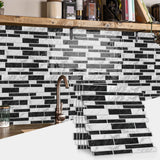 MarbleStyle Premium Marmoroptik Wandaufkleber Schwarz-Weiß Selbstklebend – Wasserfeste Fliesenfolie 1/6/12er Set | Elegante Design-Wandverkleidung für Küche & Bad | Hitzebeständige PVC Fliesensticker
