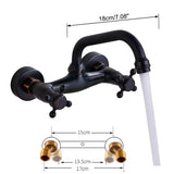 VINTARO Wand-Waschbeckenarmatur 360° Drehbar – Zweigriff Mischbatterie | Antikmessing oder Schwarzbronze | Stilvolle Wandlösung