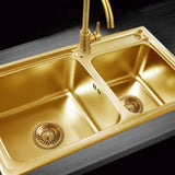 LumiDrain Premium Ablaufstopfen Gold – Edelstahl Spülbeckensieb Ø114 mm | Anti-Verstopfung | Passend für 83–90 mm Ablauf