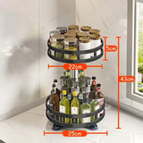 SpiceSpin Elite 360° Drehbarer Gewürz-Organizer für die Küche – Rotierendes Gewürzregal mit Anti-Rutsch-Basis | Platzsparender Küchen-Organizer für Gewürze, Dosen & Teebehälter