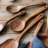 NaturEssence Premium Holz-Küchenhelfer-Set mit Aufbewahrungsgefäß – 5-teiliges Kochbesteck aus Naturholz | Schonendes Kochutensilien-Set für Antihaftgeschirr | Nachhaltiges Küchenorganisations-Set