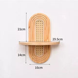 BohoWeave Rattan Wandregal aus Holz – Handgefertigtes Wandboard | Natürliche Dekoration | Stilvoller Aufbewahrungs-Organizer