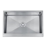 SteelCraft Quadrat Pro Edelstahl-Küchenspüle – Handgefertigte Einbau- & Unterbauspüle | Quadratisches Design | Flexible Lochvariante | Modern & Robust