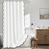 WAVELUX Duschvorhang mit Wellensaum – Wasserdichter Badvorhang aus Polyester | Schimmelhemmend | Elegantes Design