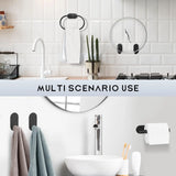 AquaMount Pro Selbstklebendes Badezimmer-Accessoire-Set aus Edelstahl – Wandhalterung ohne Bohren | Rostfrei | Gebürstetes Premium-Design