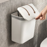 WallClean multifunktionaler Wandmülleimer für Küche und Bad – platzsparender Hängemülleimer mit Druckdeckel | Abfalleimer und Toilettenpapierhalter in einem