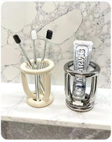 ScandiCare Keramik Zahnbecher – Minimalistischer Bad-Organizer | Hygienisch & Stilvoll | Modernes Design