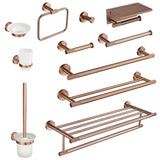 AURORA VIVÉRA Roségold Badset – 6-teiliges Badezimmer Zubehör Set | Gebürstetes Design | Komplett & Langlebig